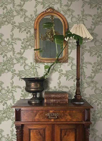 A-Street Prints Gerty Green Fruit Toile Wallpaper - SKU 4173-27636