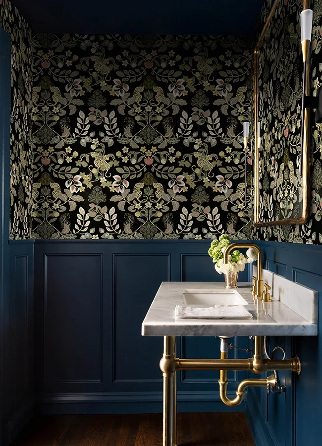 A-Street Prints Getty Black Jungle Damask Wallpaper | Wallpaper Twins A-Street Prints Getty Black Jungle Damask Wallpaper - SKU 4034-72131