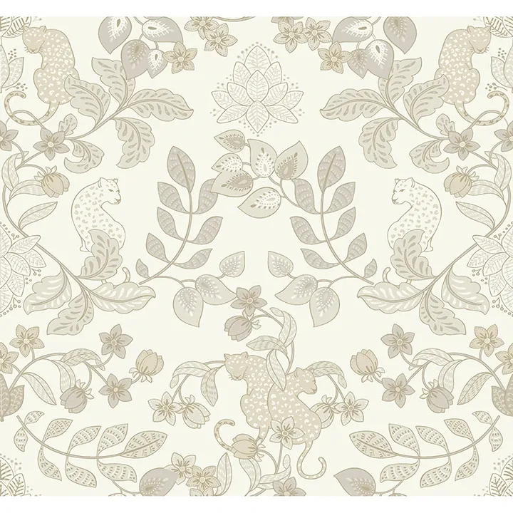 A-Street Prints Getty Cream Jungle Damask Wallpaper - SKU 4034-72132