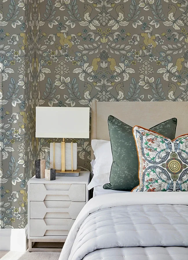 A-Street Prints Getty Grey Jungle Damask Wallpaper | Wallpaper Twins A-Street Prints Getty Grey Jungle Damask Wallpaper - SKU 4034-72134