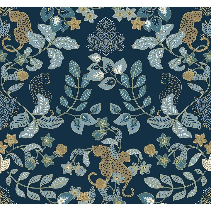 A-Street Prints Getty Navy Jungle Damask Wallpaper - SKU 4034-72133