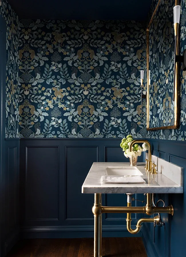 A-Street Prints Getty Navy Jungle Damask Wallpaper | Wallpaper Twins A-Street Prints Getty Navy Jungle Damask Wallpaper - SKU 4034-72133