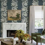 A-Street Prints Gisela Blue Floral Columns Wallpaper | Wallpaper Twins A-Street Prints Gisela Blue Floral Columns Wallpaper - SKU 4173-27642