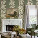 A-Street Prints Gisela Green Floral Columns Wallpaper - SKU 4173-27639