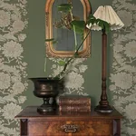 A-Street Prints Gisela Green Floral Columns Wallpaper - SKU 4173-27639