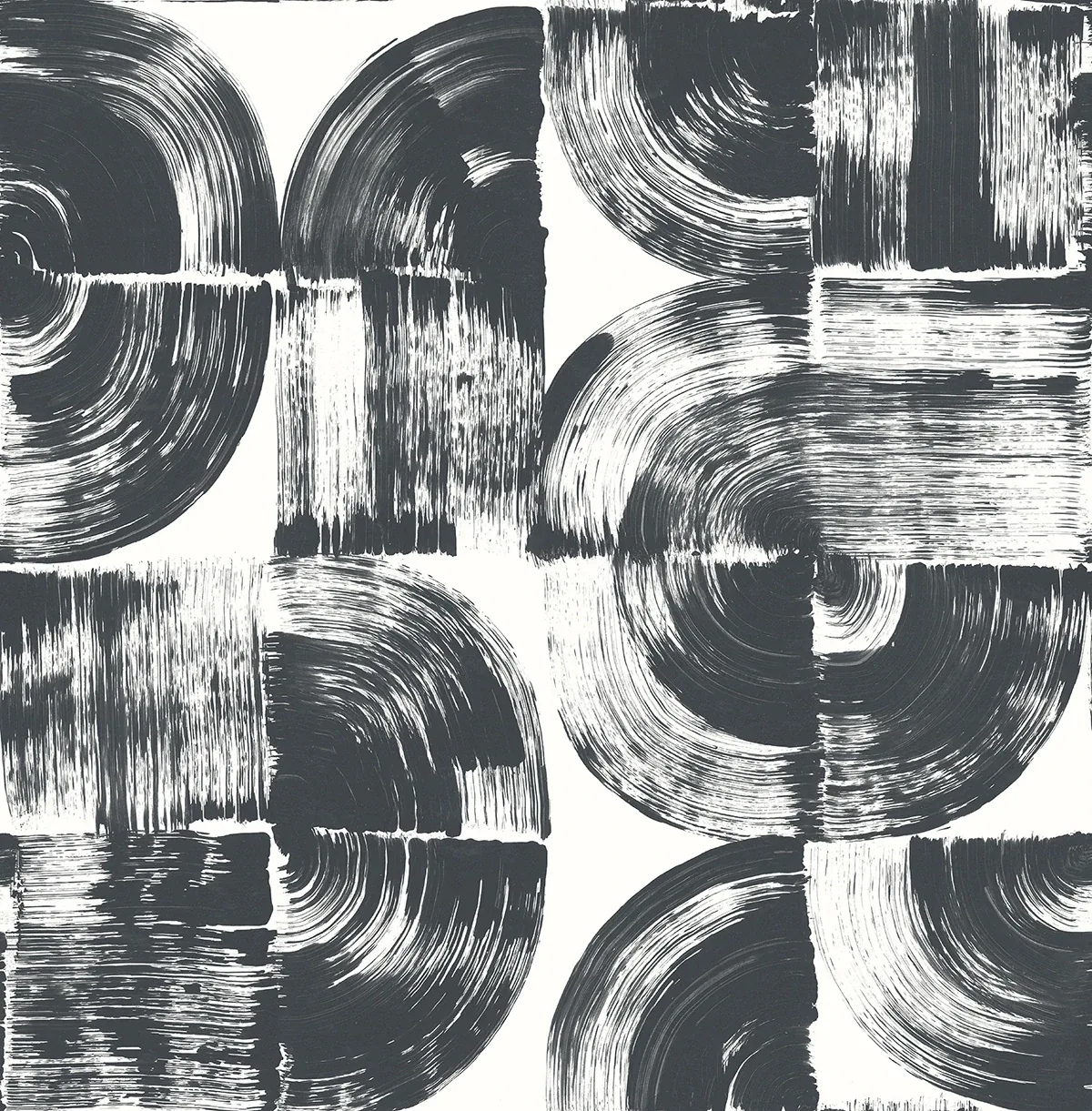 A-Street Prints Giulietta Black Painterly Geometric Wallpaper - SKU 4014-26404