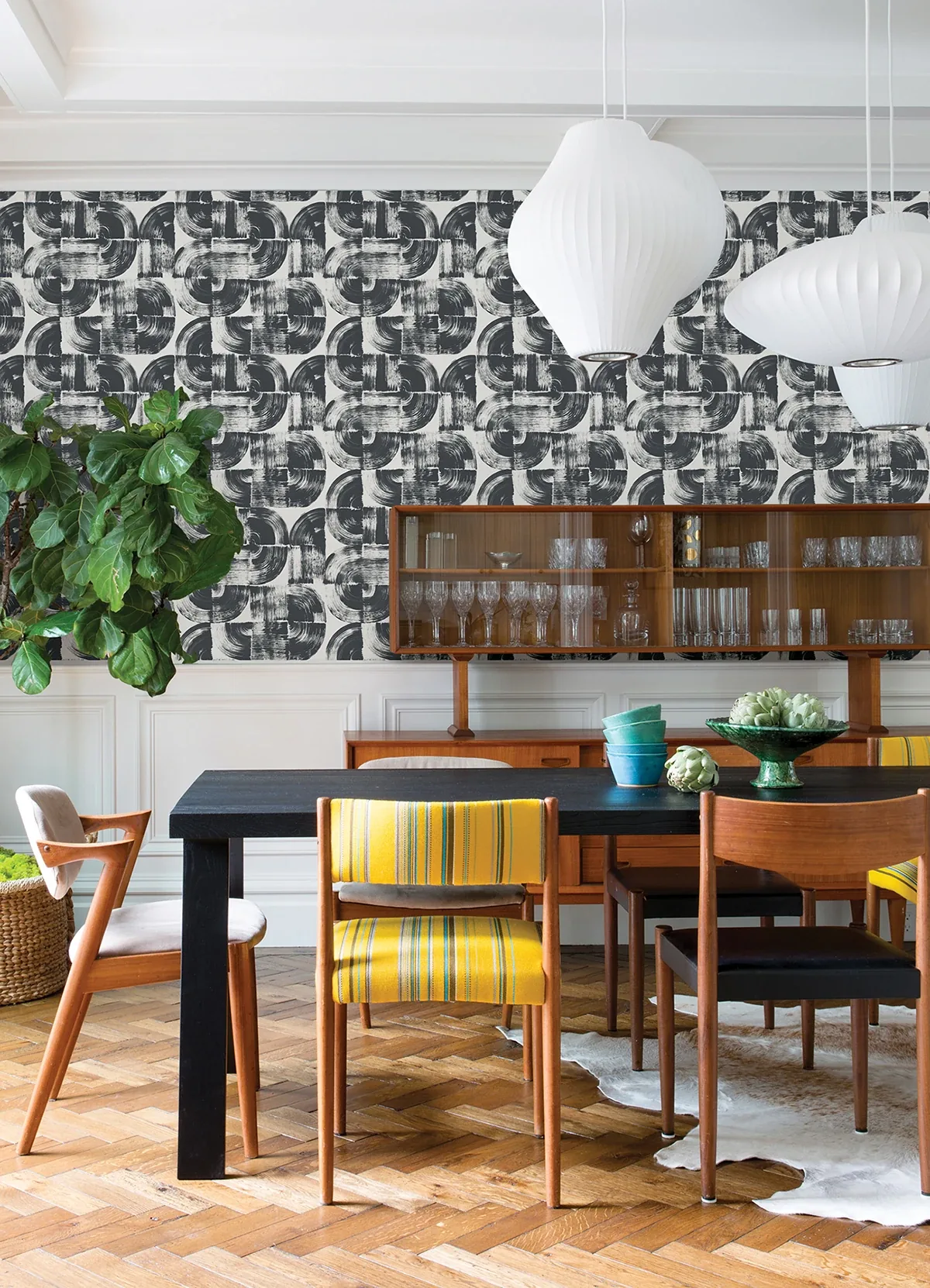 A-Street Prints Giulietta Black Painterly Geometric Wallpaper | Wallpaper Twins A-Street Prints Giulietta Black Painterly Geometric Wallpaper - SKU 4014-26404
