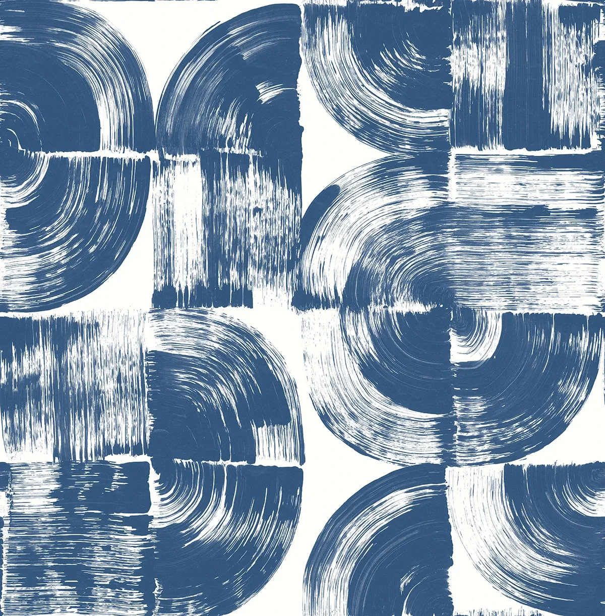 4014-26407 | Giulietta Blue Painterly Geometric Wallpaper