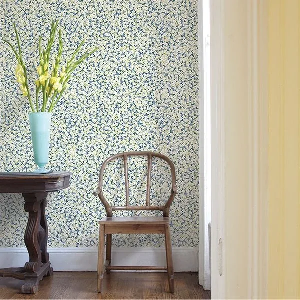 A-Street Prints Giverny Blue Miniature Floral Wallpaper - SKU 2901-25445