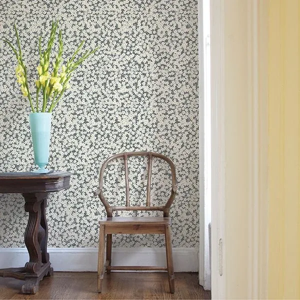 A-Street Prints Giverny Grey Miniature Floral Wallpaper - SKU 2901-25447