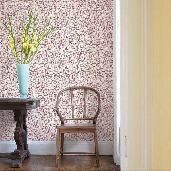 A-Street Prints Giverny Pink Miniature Floral Wallpaper - SKU 2901-25446