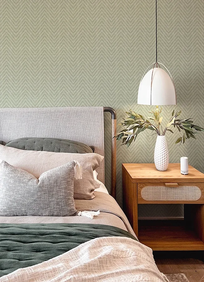 A-Street Prints Glynn Green Chevron Wallpaper - SKU 4122-27043