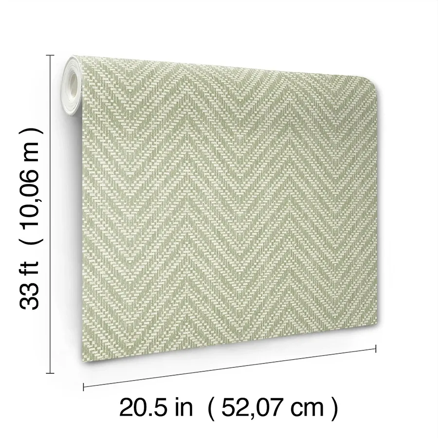 A-Street Prints Glynn Green Chevron Wallpaper - SKU 4122-27043