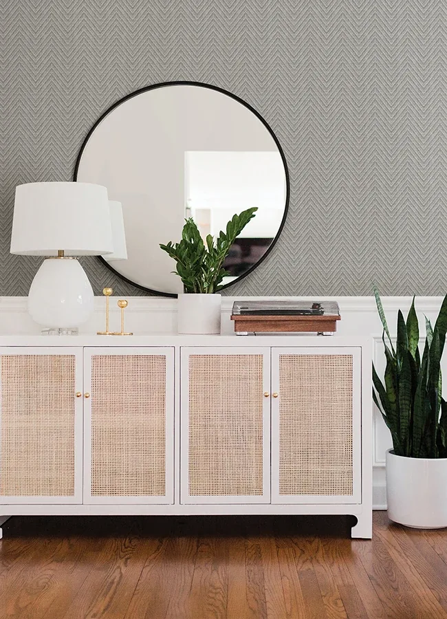 A-Street Prints Glynn Grey Chevron Wallpaper - SKU 4074-26650