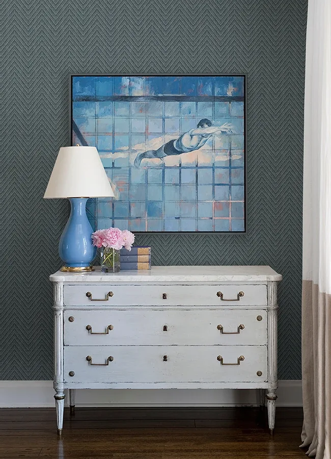 A-Street Prints Glynn Teal Chevron Wallpaper | Wallpaper Twins A-Street Prints Glynn Teal Chevron Wallpaper - SKU 4074-26654