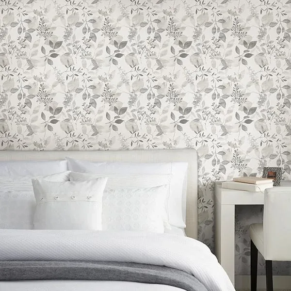 A-Street Prints Gossamer Grey Botanical Wallpaper | Wallpaper Twins A-Street Prints Gossamer Grey Botanical Wallpaper - SKU 2716-23867