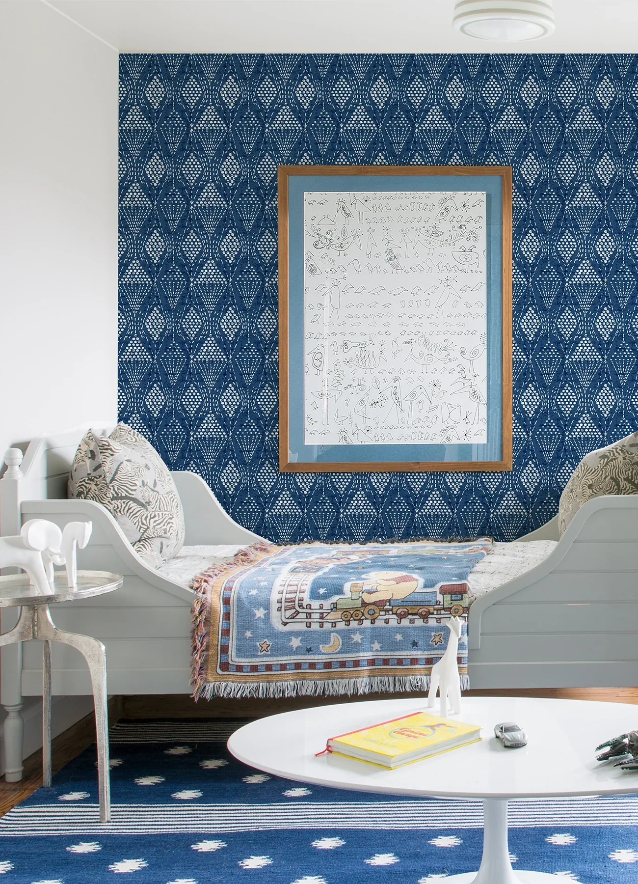 A-Street Prints Grady Blue Dotted Geometric Wallpaper | Wallpaper Twins A-Street Prints Grady Blue Dotted Geometric Wallpaper - SKU 4081-26320