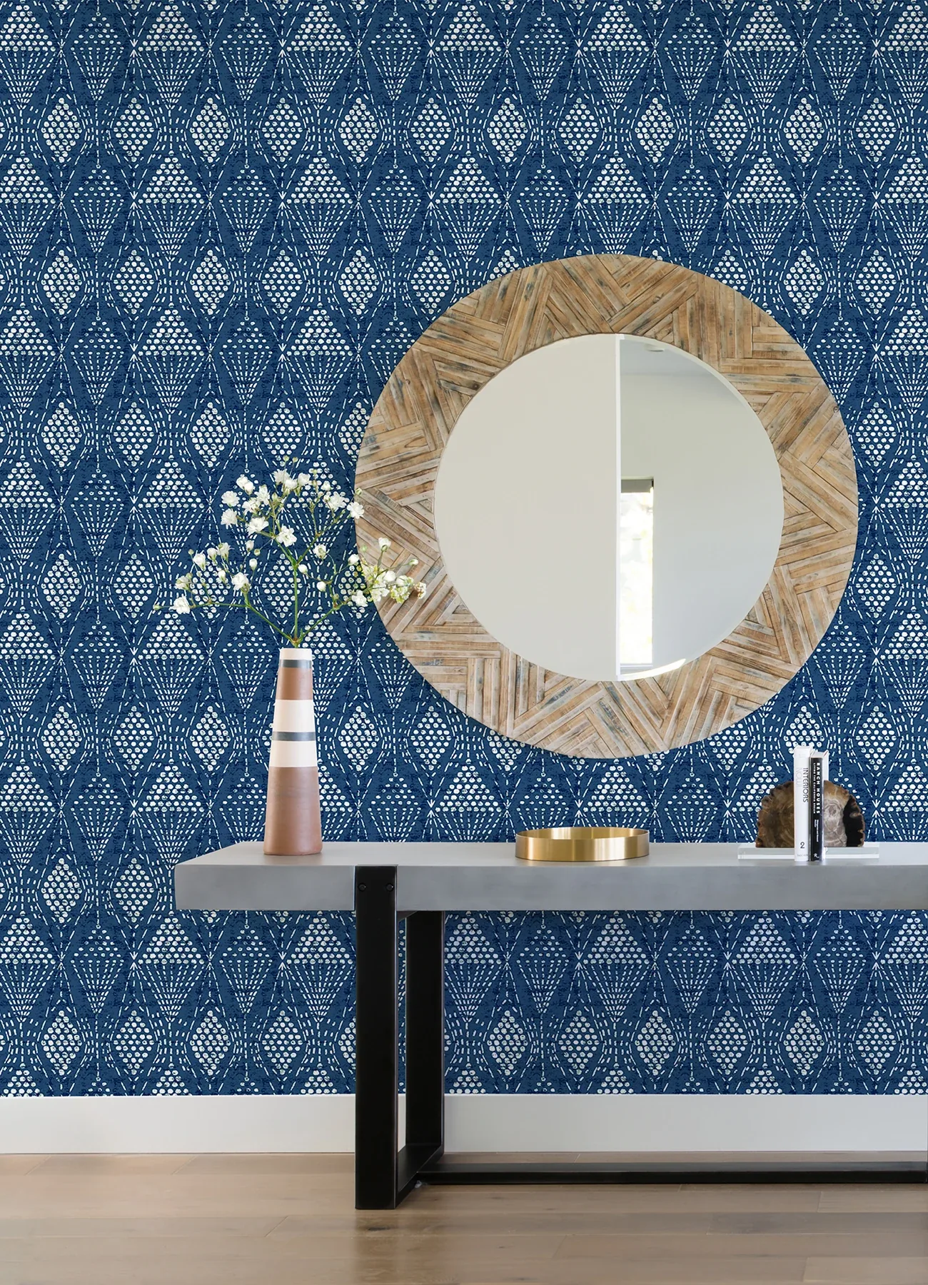 A-Street Prints Grady Blue Dotted Geometric Wallpaper | Wallpaper Twins A-Street Prints Grady Blue Dotted Geometric Wallpaper - SKU 4081-26320