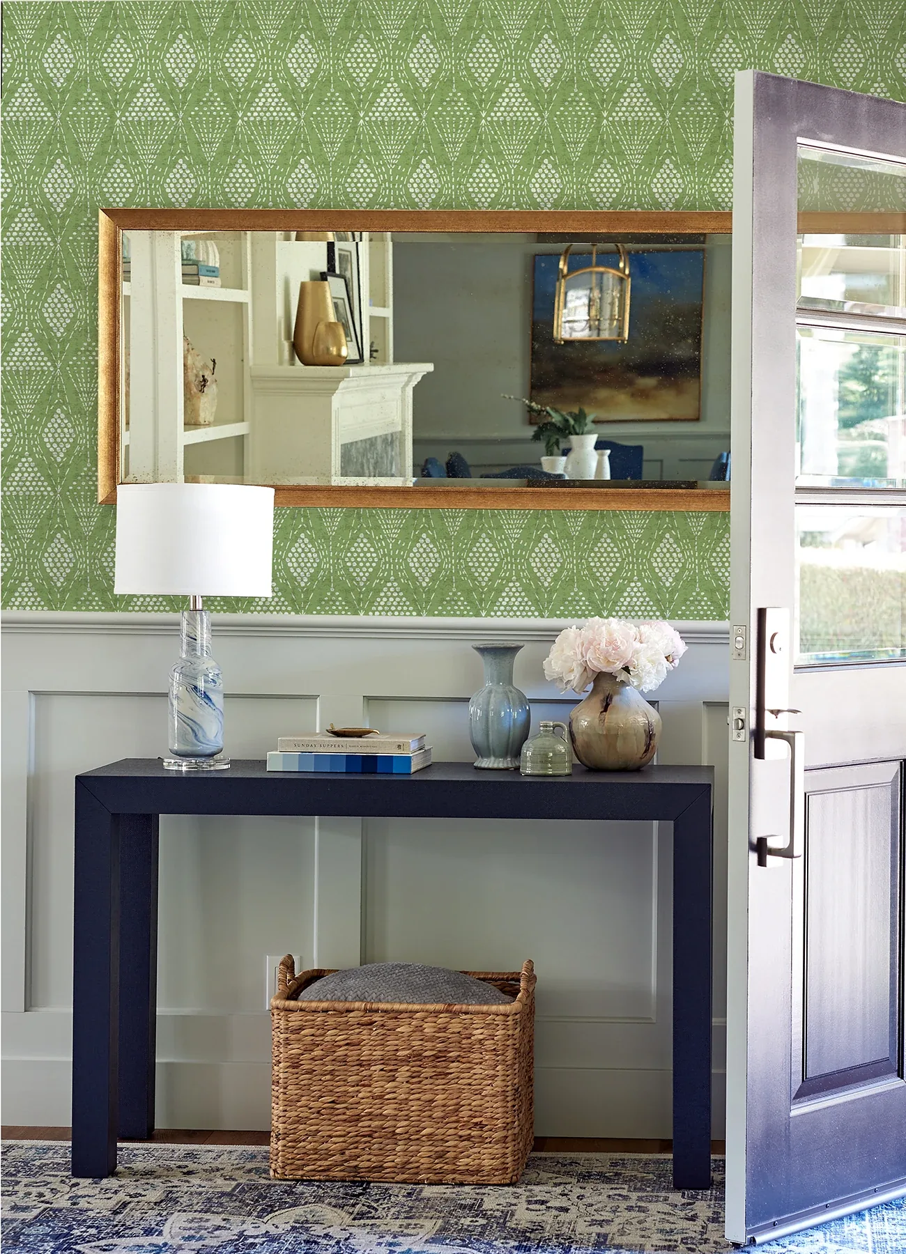A-Street Prints Grady Green Dotted Geometric Wallpaper | Wallpaper Twins A-Street Prints Grady Green Dotted Geometric Wallpaper - SKU 4081-26319