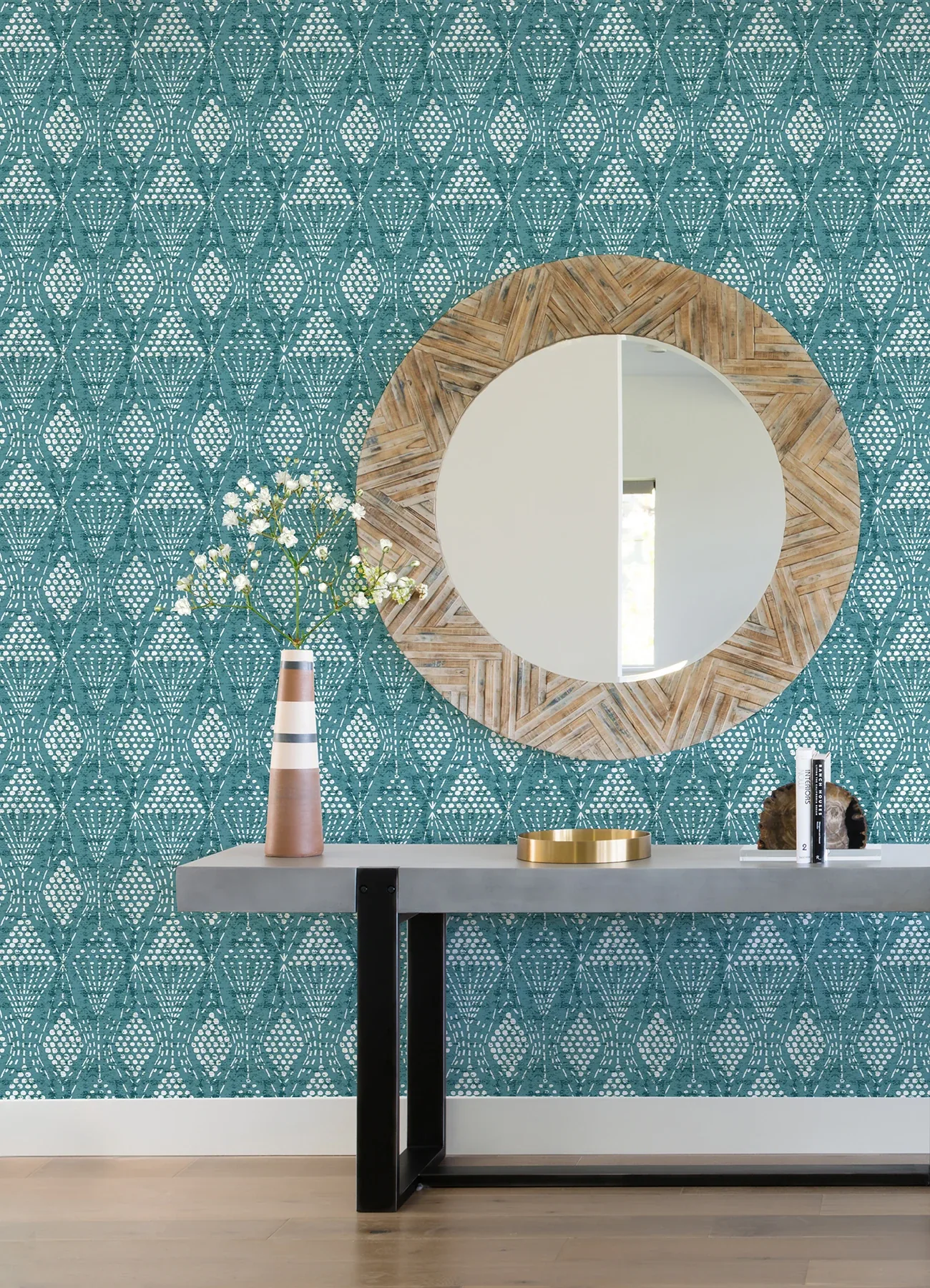 A-Street Prints Grady Teal Dotted Geometric Wallpaper | Wallpaper Twins A-Street Prints Grady Teal Dotted Geometric Wallpaper - SKU 4081-26318