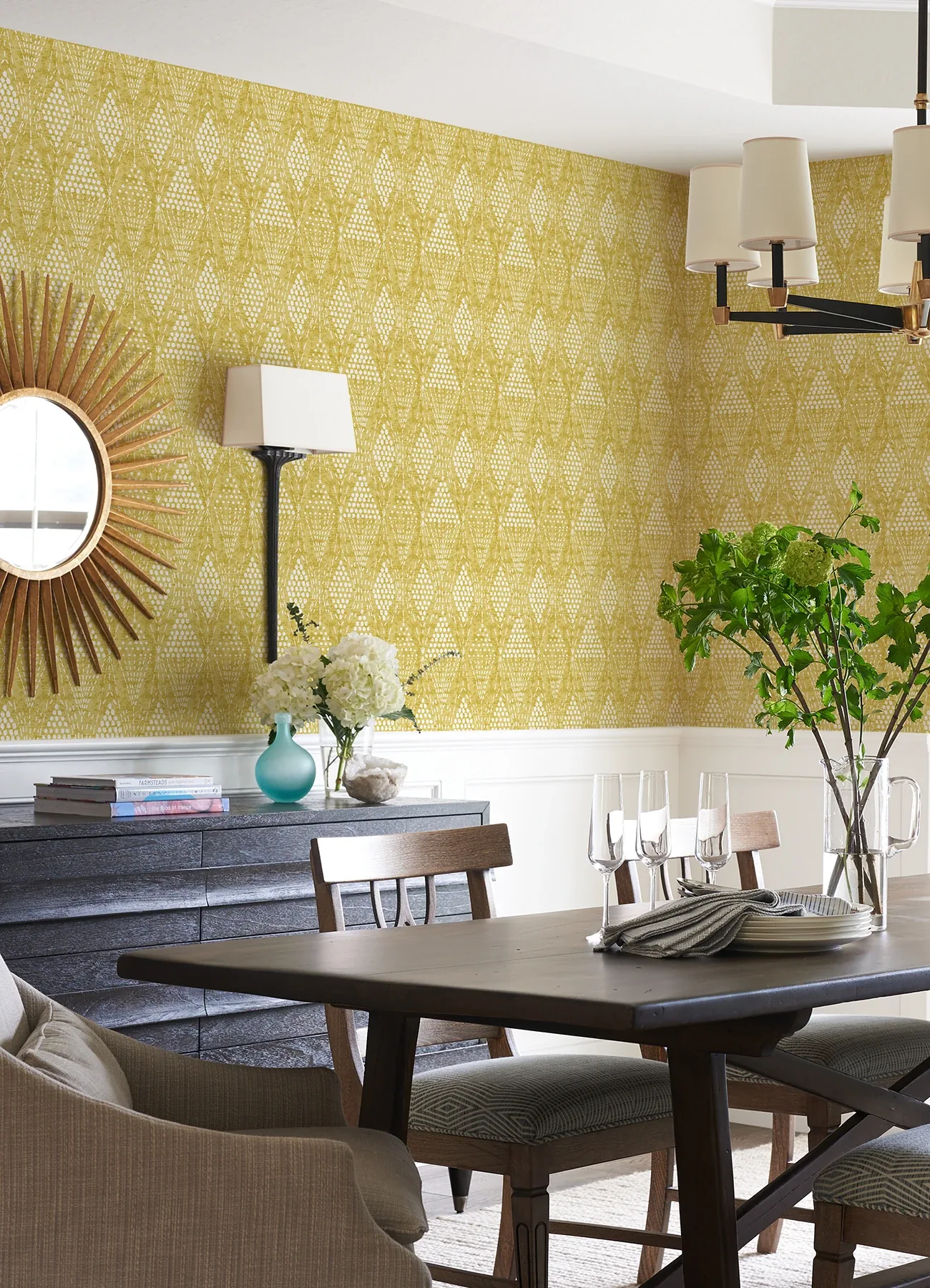 A-Street Prints Grady Yellow Dotted Geometric Wallpaper | Wallpaper Twins A-Street Prints Grady Yellow Dotted Geometric Wallpaper - SKU 4081-26321