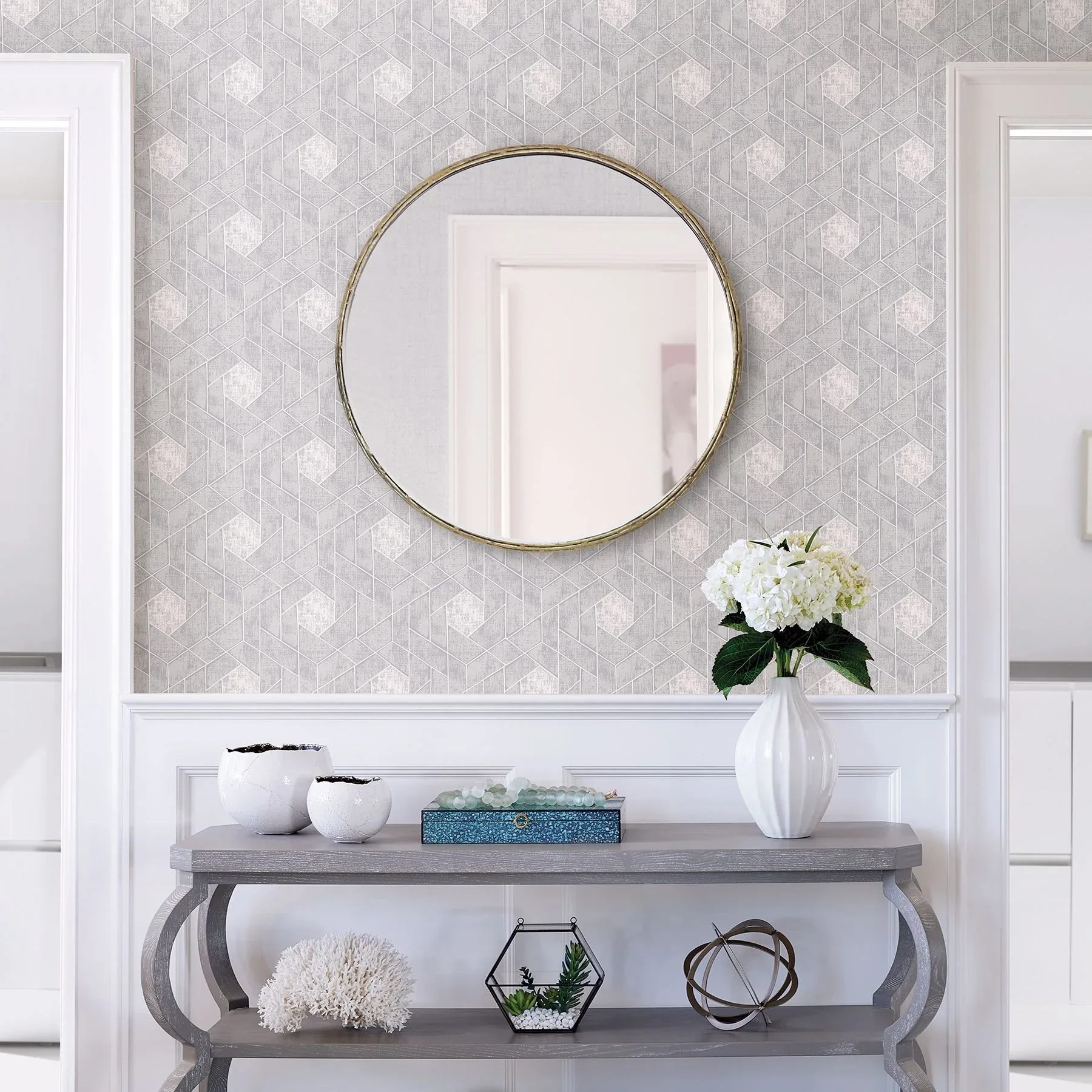 A-Street Prints Granada Light Grey Grey Geometric Wallpaper | Wallpaper Twins A-Street Prints Granada Light Grey Grey Geometric Wallpaper - SKU 2964-25902