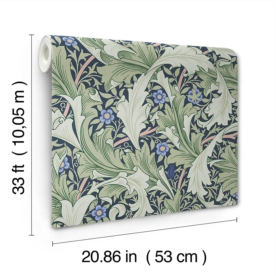 A-Street Prints Granville Green Leafy Vine Wallpaper | Wallpaper Twins A-Street Prints Granville Green Leafy Vine Wallpaper - SKU 4153-82014