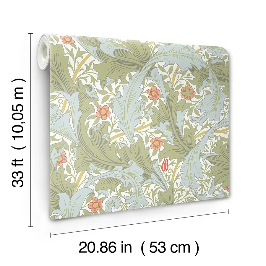 A-Street Prints Granville Olive Leafy Vine Wallpaper - SKU 4153-82012