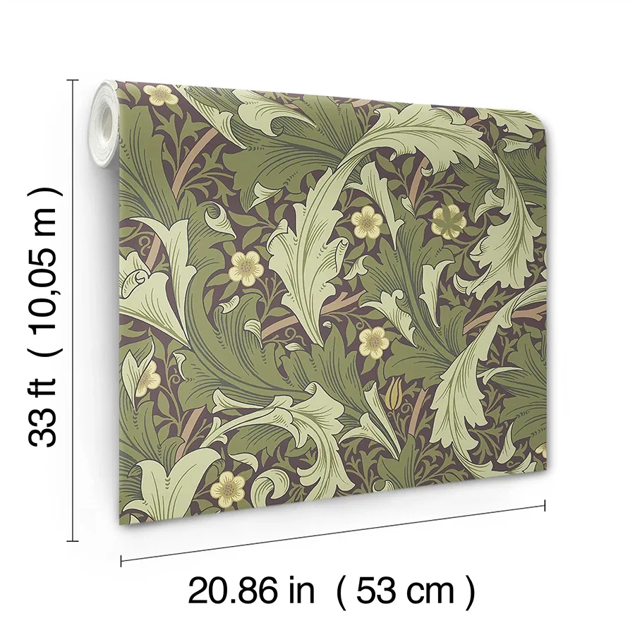 A-Street Prints Granville Plum Leafy Vine Wallpaper | Wallpaper Twins A-Street Prints Granville Plum Leafy Vine Wallpaper - SKU 4153-82013