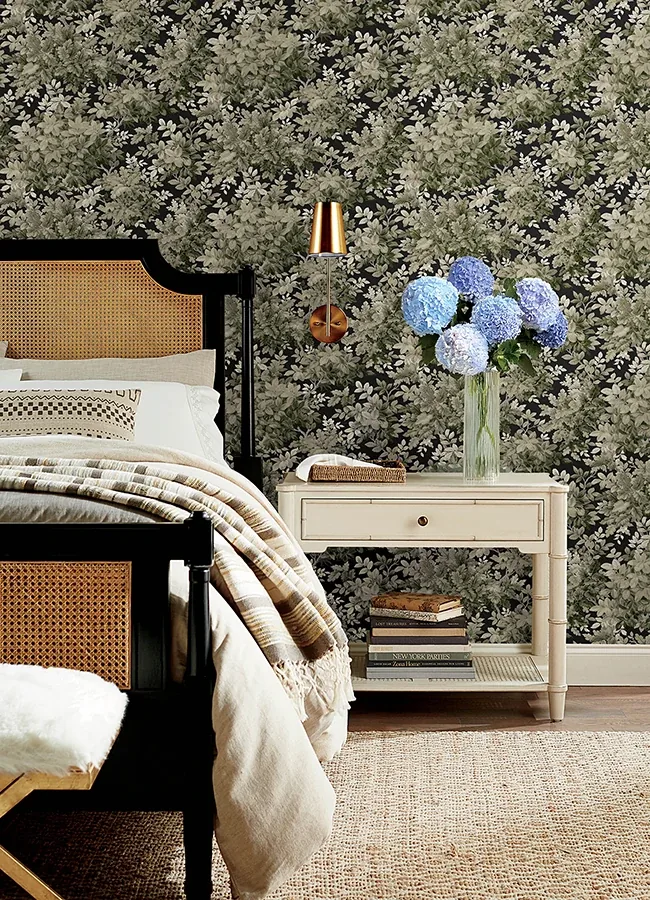 A-Street Prints Greenwood Black Deciduous Wallpaper - SKU 4147-80005