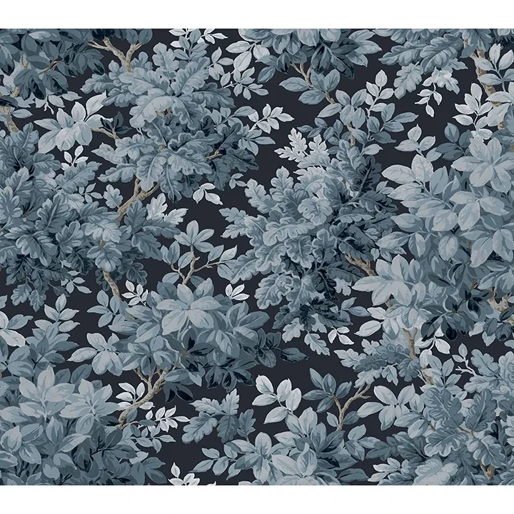 A-Street Prints Greenwood Dark Blue Deciduous Wallpaper - SKU 4147-80003