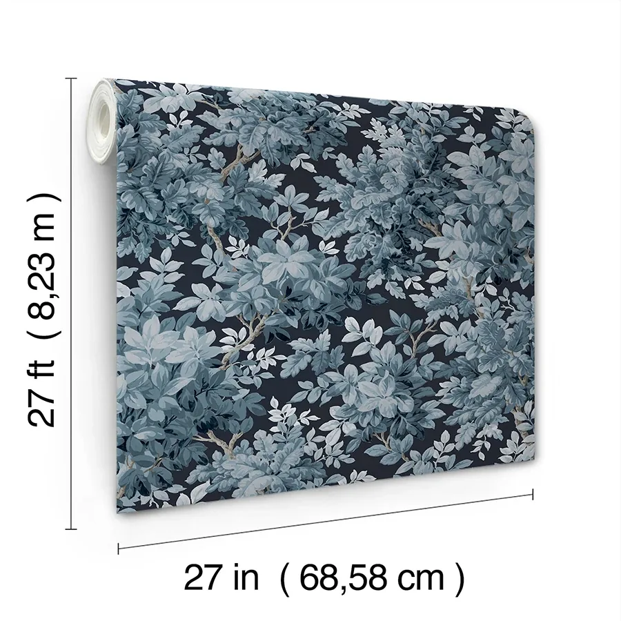 A-Street Prints Greenwood Dark Blue Deciduous Wallpaper | Wallpaper Twins A-Street Prints Greenwood Dark Blue Deciduous Wallpaper - SKU 4147-80003