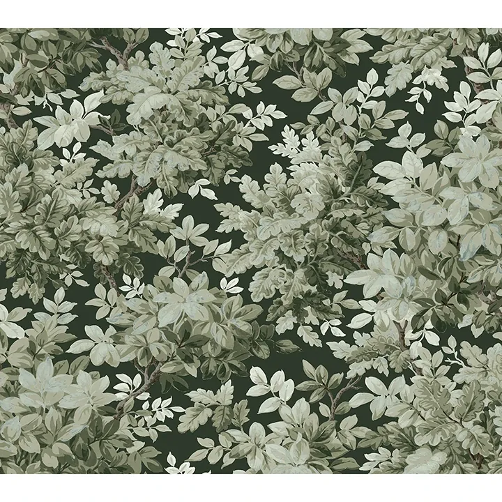 A-Street Prints Greenwood Dark Green Deciduous Wallpaper - SKU 4147-80004