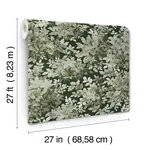 A-Street Prints Greenwood Dark Green Deciduous Wallpaper - SKU 4147-80004