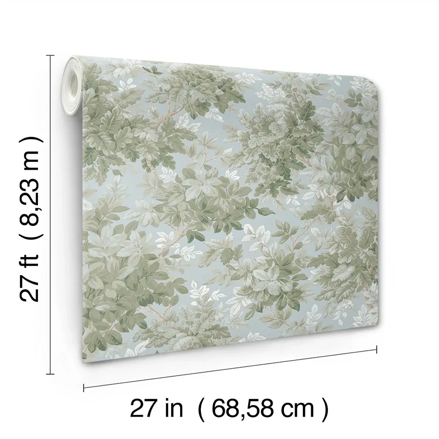 A-Street Prints Greenwood Light Blue Deciduous Wallpaper - SKU 4147-80007