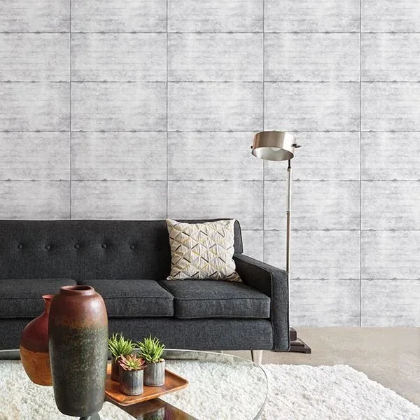 A-Street Prints Grey Smooth Concrete Wallpaper - SKU 2701-22303