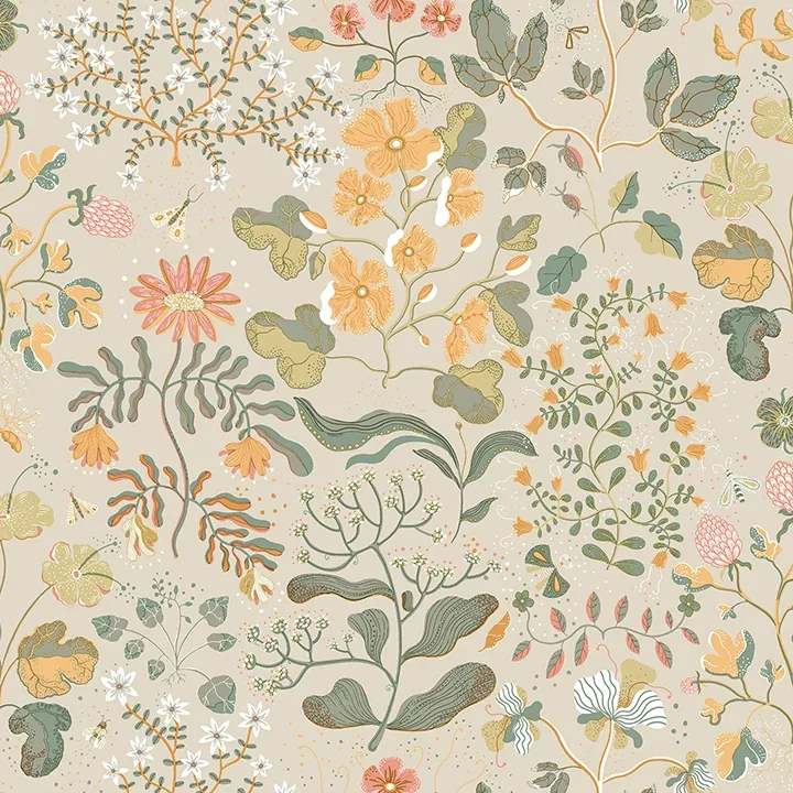 A-Street Prints Groh Apricot Floral Wallpaper - SKU 4143-22003