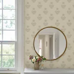A-Street Prints Gullvie Cream Pansies Wallpaper | Wallpaper Twins A-Street Prints Gullvie Cream Pansies Wallpaper - SKU 4201-48006