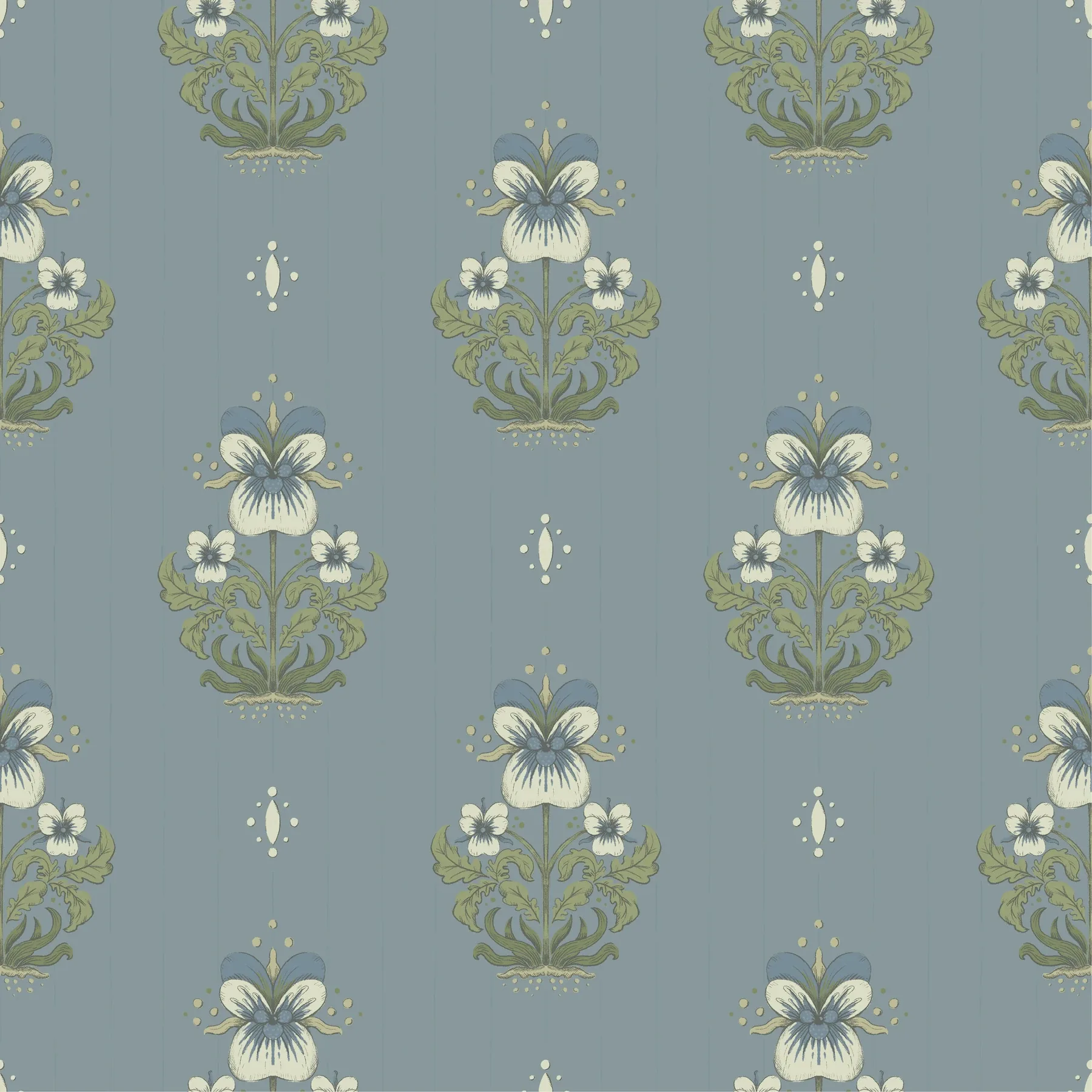 A-Street Prints Gullvie Light Blue Pansies Wallpaper - SKU 4201-48008