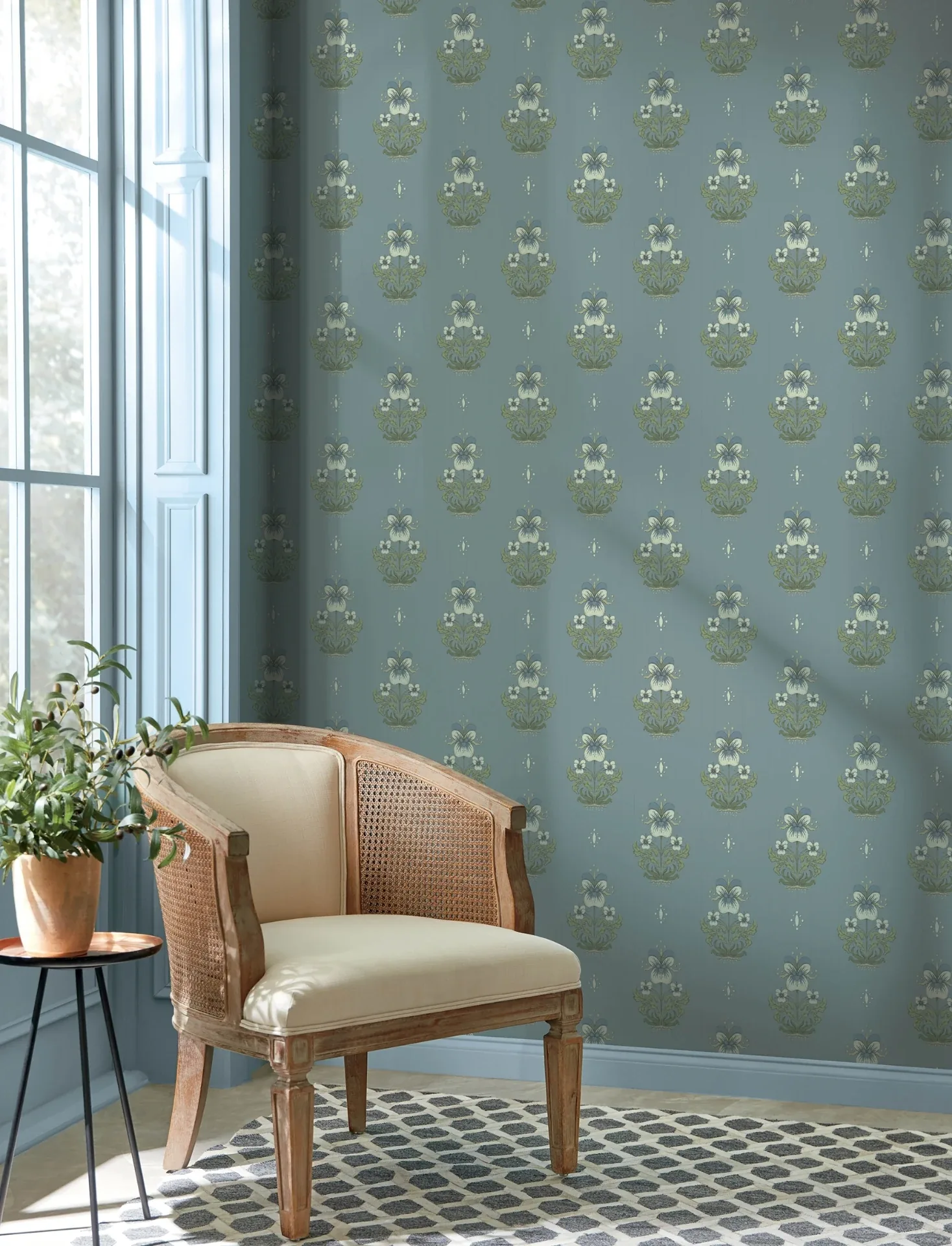 A-Street Prints Gullvie Light Blue Pansies Wallpaper | Wallpaper Twins A-Street Prints Gullvie Light Blue Pansies Wallpaper - SKU 4201-48008