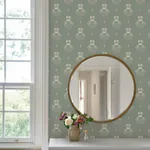 A-Street Prints Gullvie Seafoam Pansies Wallpaper | Wallpaper Twins A-Street Prints Gullvie Seafoam Pansies Wallpaper - SKU 4201-48007