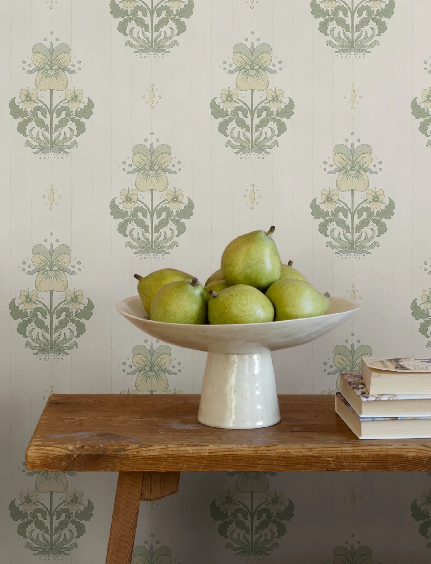 A-Street Prints Gullvie White Pansies Wallpaper | Wallpaper Twins A-Street Prints Gullvie White Pansies Wallpaper - SKU 4201-48005