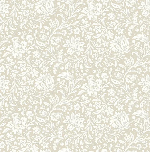 A-Street Prints Hague Beige Floral Trail Wallpaper - SKU 4173-27625