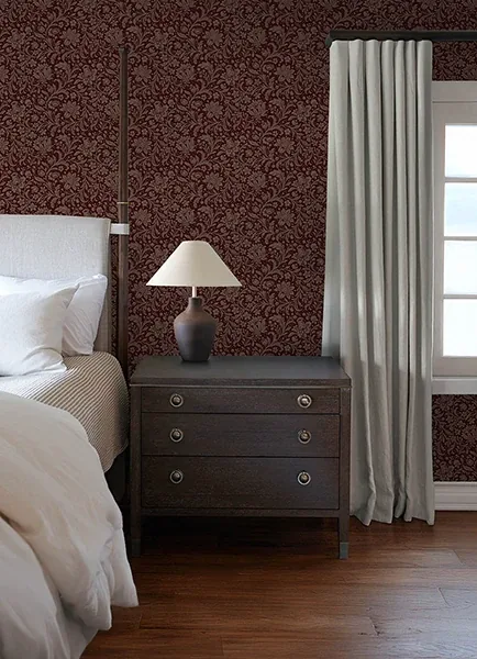 A-Street Prints Hague Burgundy Floral Trail Wallpaper | Wallpaper Twins A-Street Prints Hague Burgundy Floral Trail Wallpaper - SKU 4173-27627