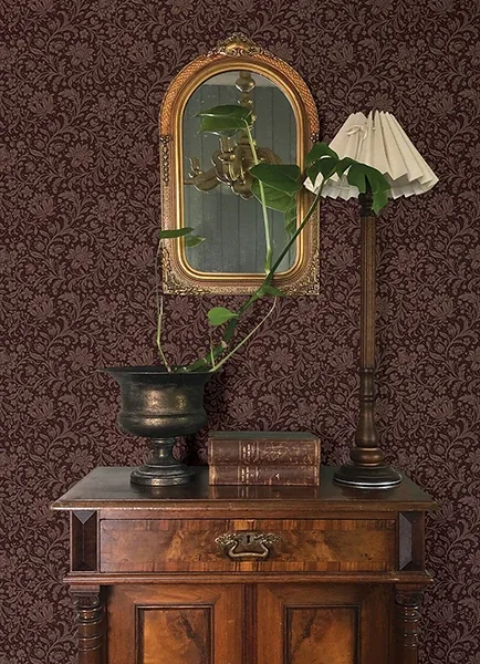 A-Street Prints Hague Burgundy Floral Trail Wallpaper | Wallpaper Twins A-Street Prints Hague Burgundy Floral Trail Wallpaper - SKU 4173-27627