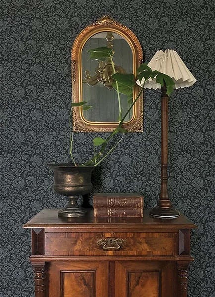A-Street Prints Hague Dark Blue Floral Trail Wallpaper | Wallpaper Twins A-Street Prints Hague Dark Blue Floral Trail Wallpaper - SKU 4173-27626
