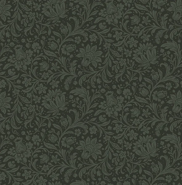 4173-27628 | Hague Dark Green Floral Trail Wallpaper