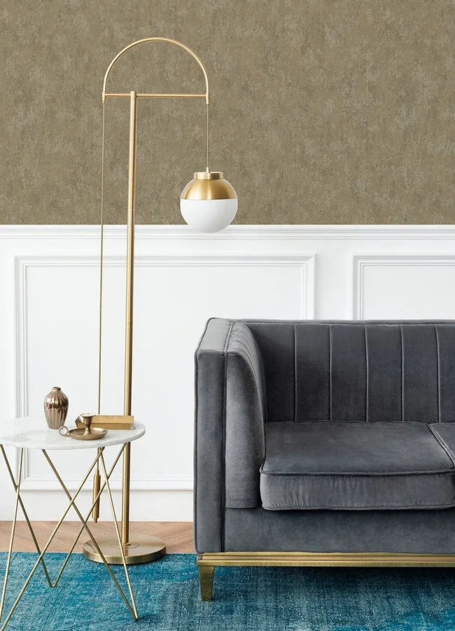 A-Street Prints Haliya Gold Metallic Plaster Wallpaper - SKU 4105-86662