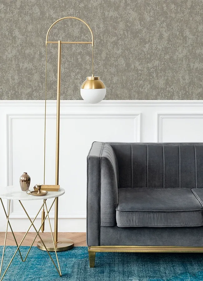 A-Street Prints Haliya Sterling Metallic Plaster Wallpaper - SKU 4105-86660