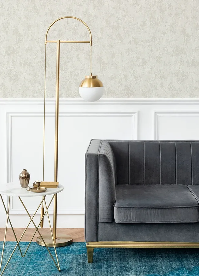 A-Street Prints Haliya White Metallic Plaster Wallpaper - SKU 4105-86657